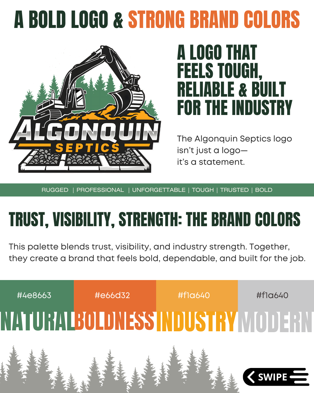 alt="Excavation contractor website optimization featuring professional brand identity and color scheme development"